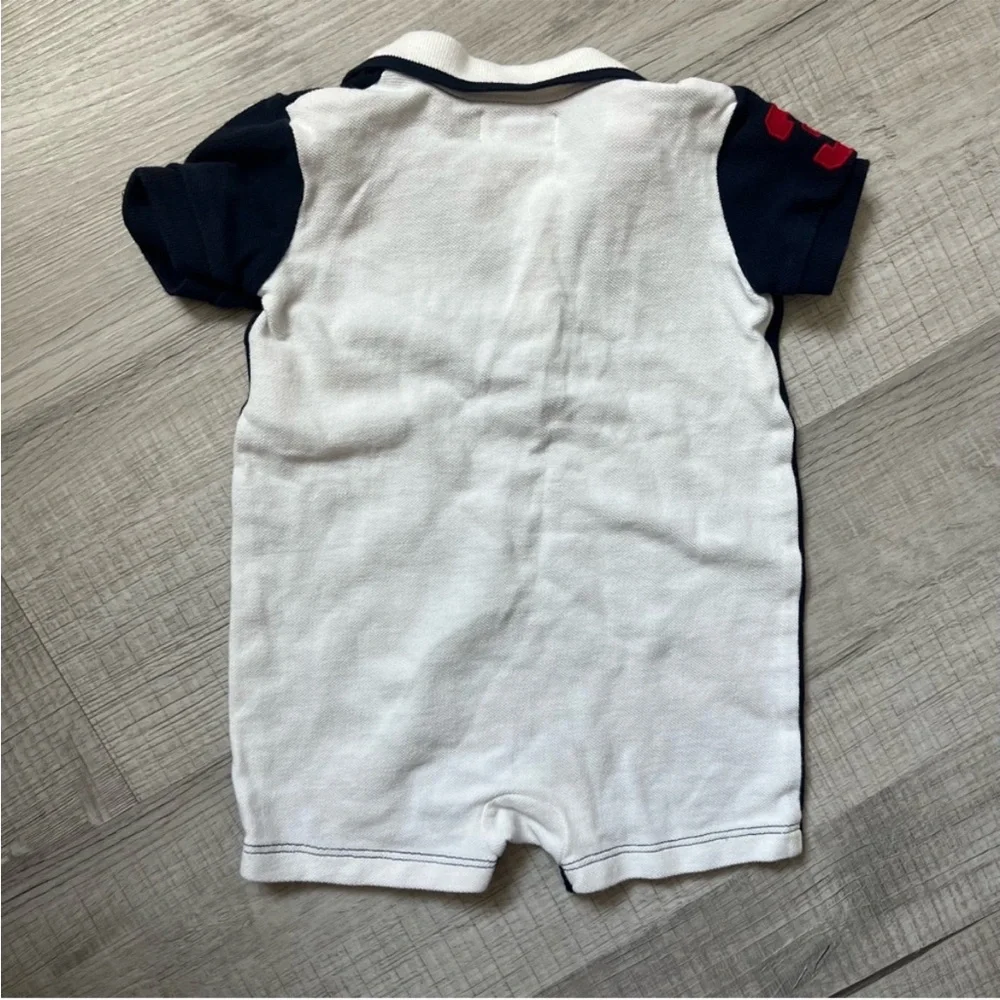 RALPH LAUREN Baby Polo Bodysuit American Flag Color Blocked Size 6 months